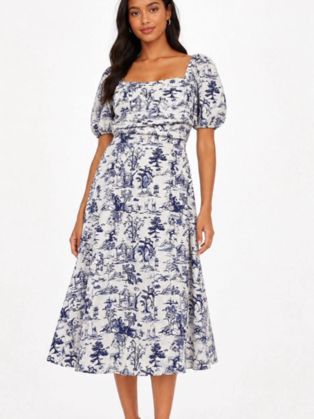 O.P.T. 💙 Toile Print Midi Dress